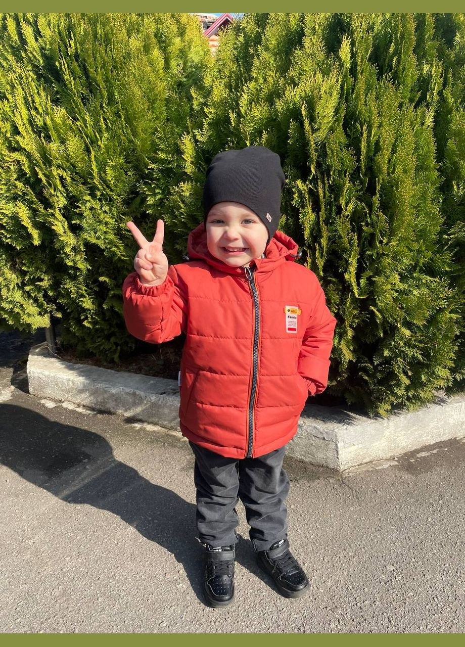 Теракотова демісезонна куртка wear хлоп. плащівка/х/б/синтепон 23051 Модняшки