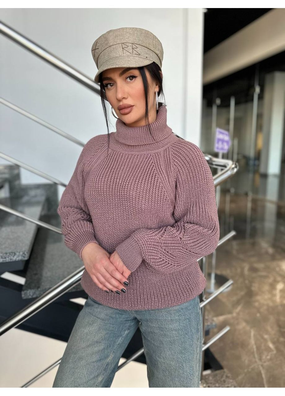 Темно-розовый женский вязаный свитер Osoblyva