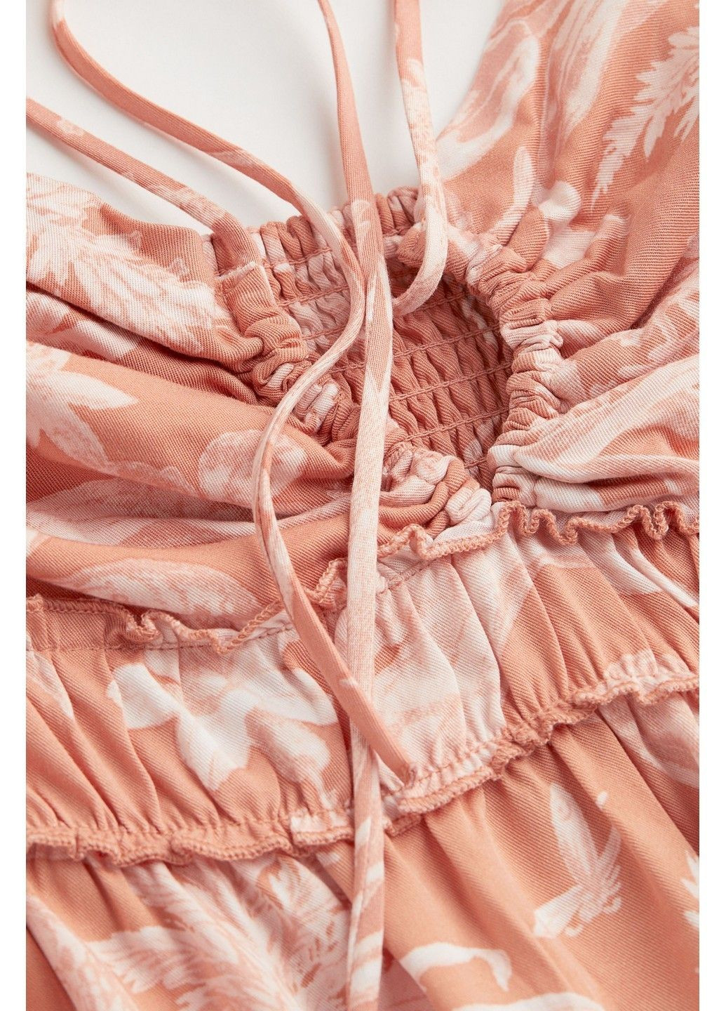 Коралловое кэжуал платье H&M с цветочным принтом