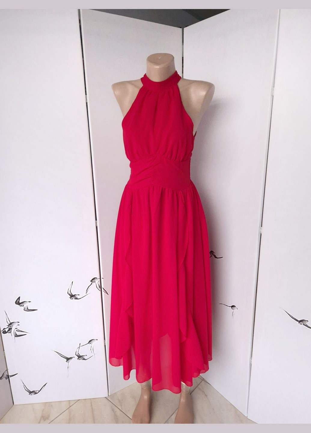 Червона сукня жіноча вечірня шифонова міді No Brand