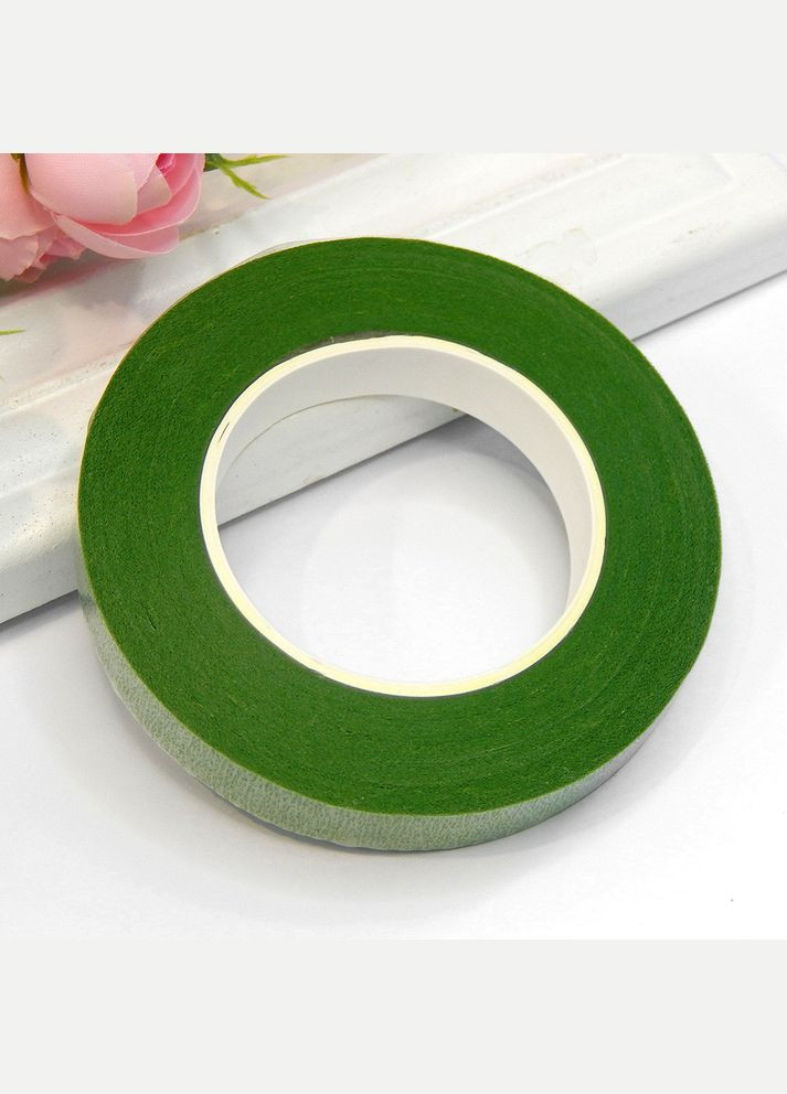 Флористическая тейп-лента, 12 мм, светло-зеленая, 27 м No Brand (340485125)