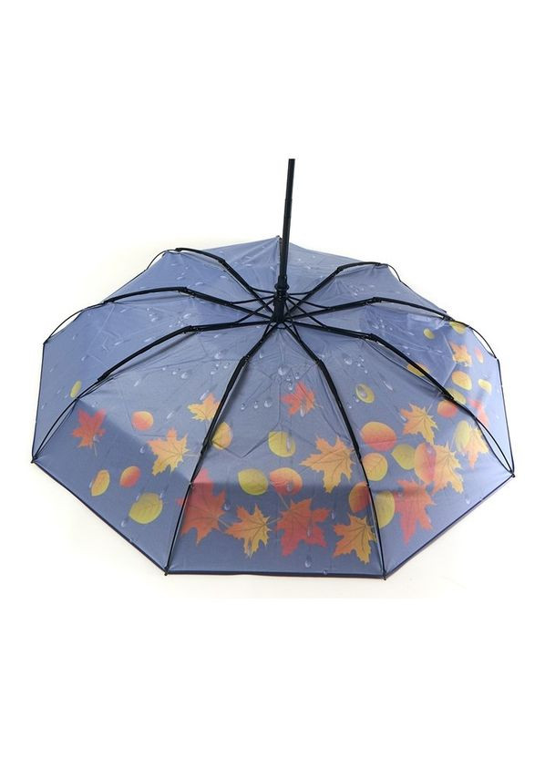 Фіолетова парасолька автомат №3030 жіноча на 9 спиць з осіннім листям фіолетовий Susino середня система антивітер (300582602)