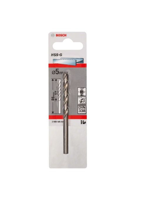 Свердло Standard (HSS-G, 5x86 мм) по металу (20375) Bosch (306551089)