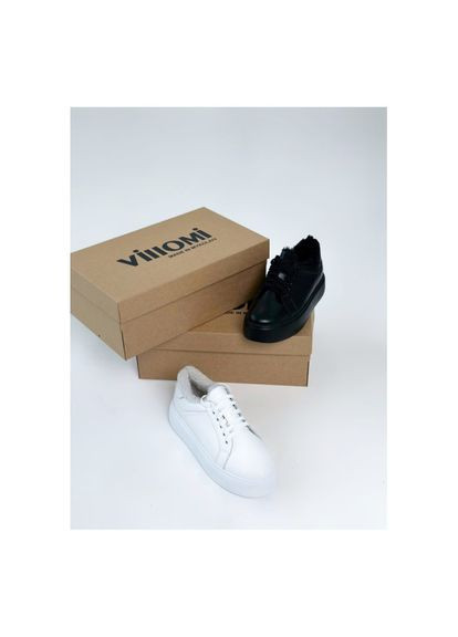 Білі зимові кеди (черевики) на овчині натуральна шкіра/шнурівка білі р. (lusi21) Vm-Villomi