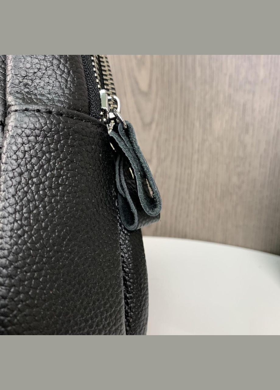 Чоловіча шкіряна сумка-слінг кроссбоді із натуральної шкіри чорна (sku_540А) No Brand (346078170)