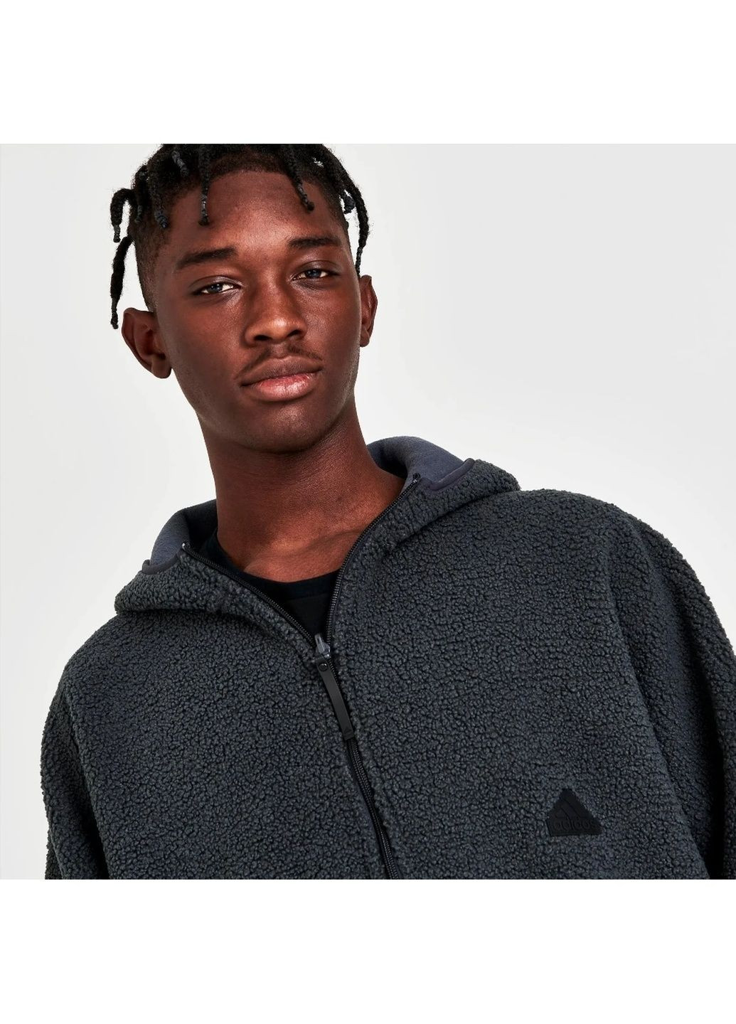 Свитшот мужской Sportswear Polar Fleece Full-Zip Hooded Sweatshirt Black Hg2076 adidas (365962719)