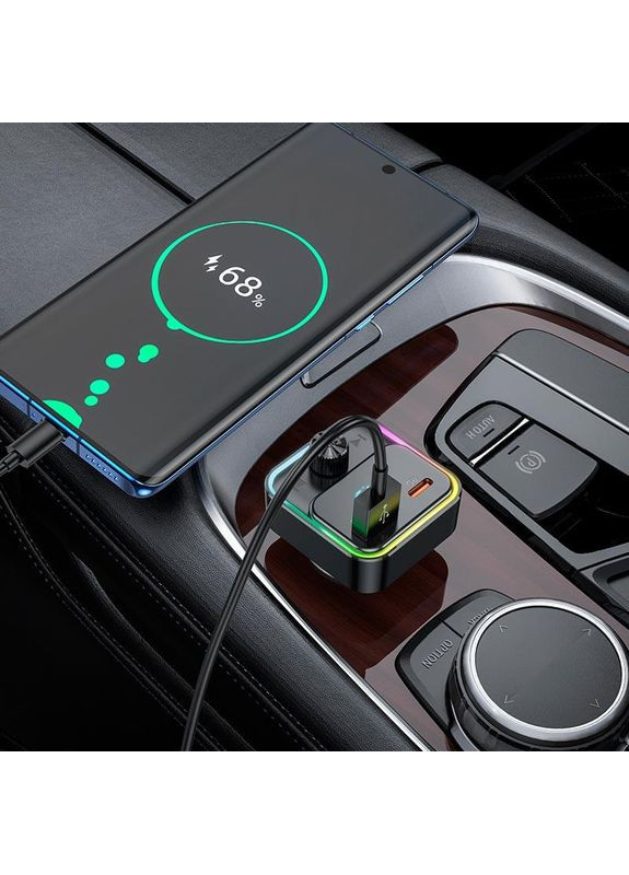 Адаптер автомобильный Fantasy car BT FM transmitter E81 |USB/Type-C, 30W/3A, PD/QC| Hoco (368903830)