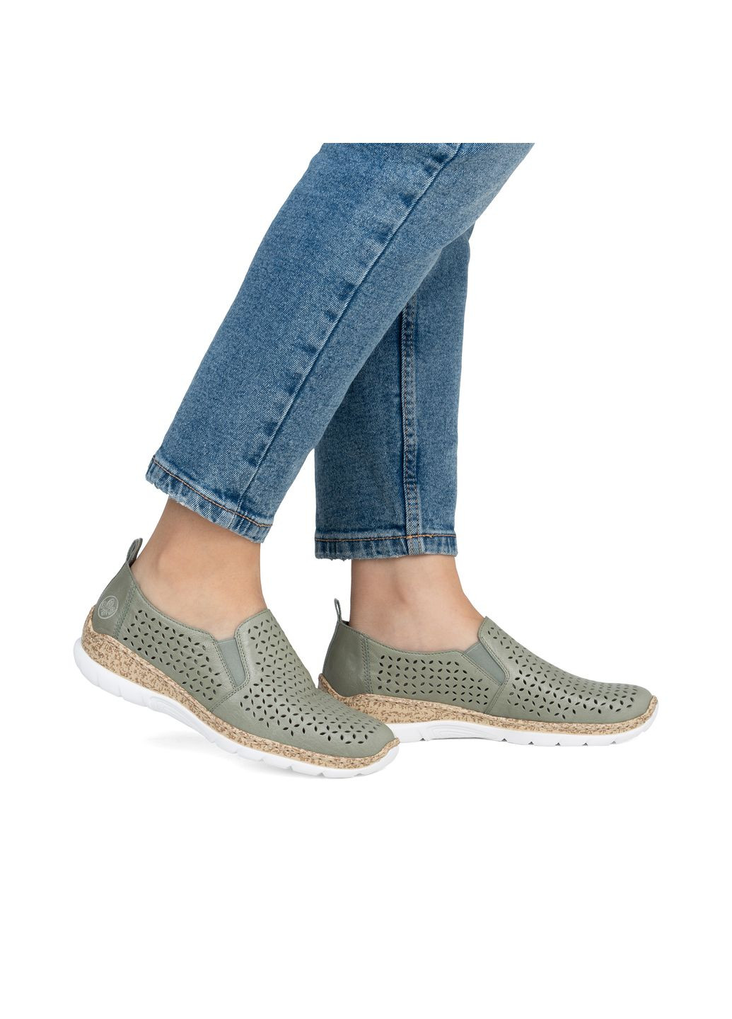 Зеленые весенние слипоны Rieker