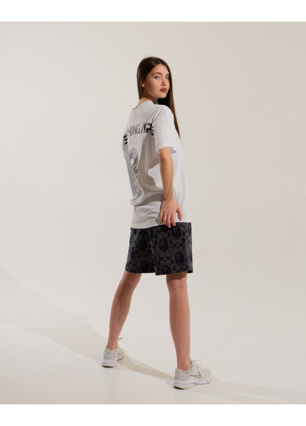 Футболка белая Bape A Bathing Ape Head Moon White Tee Unisex (356677813)