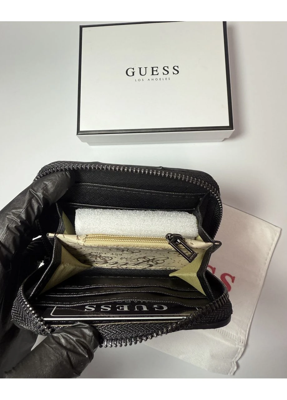 Женский кошелек на молнии/ Кошелек в подарок Серого цвета Guess (387666422)