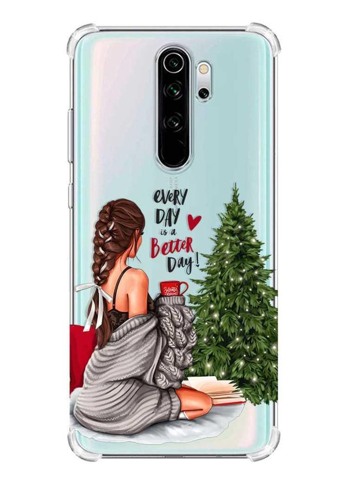 Чохол з потовщеними кутами на Xiaomi Redmi Note 8 Pro:: Дівчина біля ялинки (новорічний принт 186) Creative (362962942)