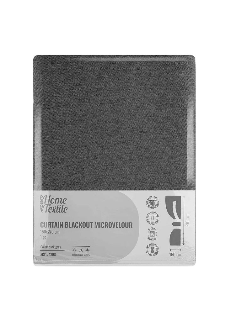 Штора бликаут ART1042DG 150х270 см темно-серая Ardesto (365076829)