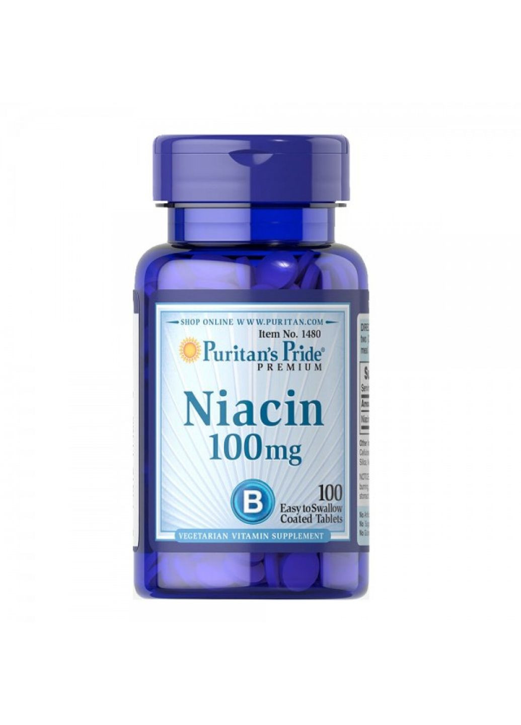 Ниацин Puritan's Pride Niacin (100 mg) 100 Tablets Puritans Pride (292555750)