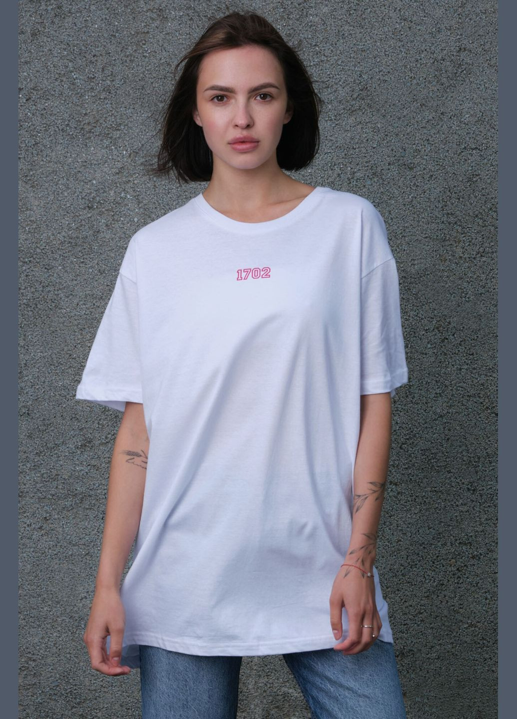 Жіноча Оверсайз Футболка З Принтом Pink 1702 White Without - (302979718)