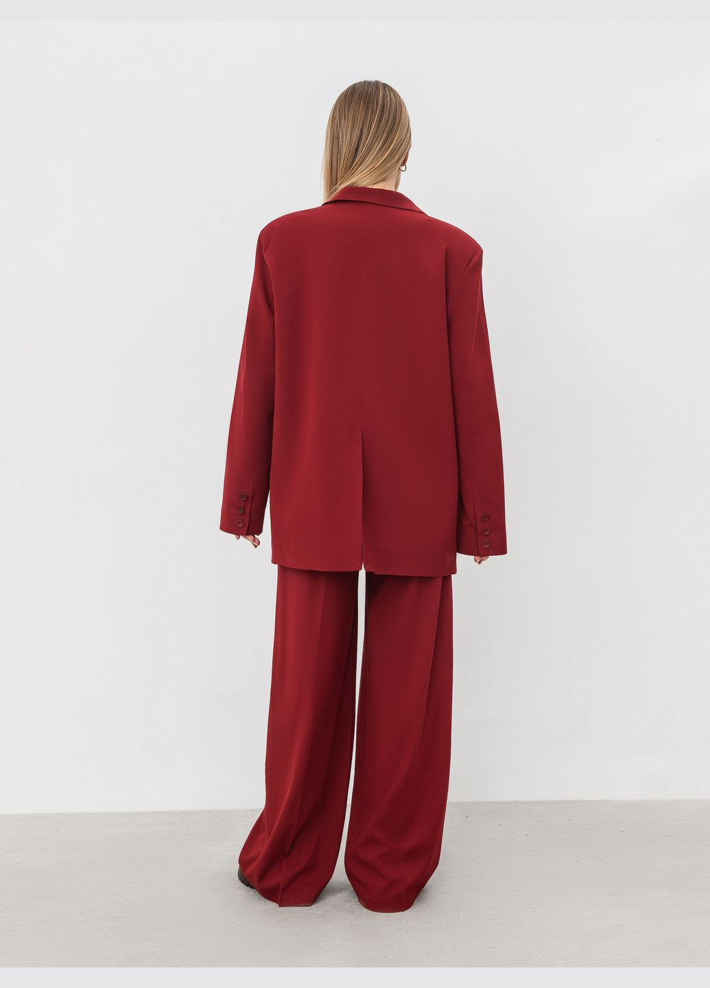 Темно-красный женский пиджак Romashka полосатый - демисезонный