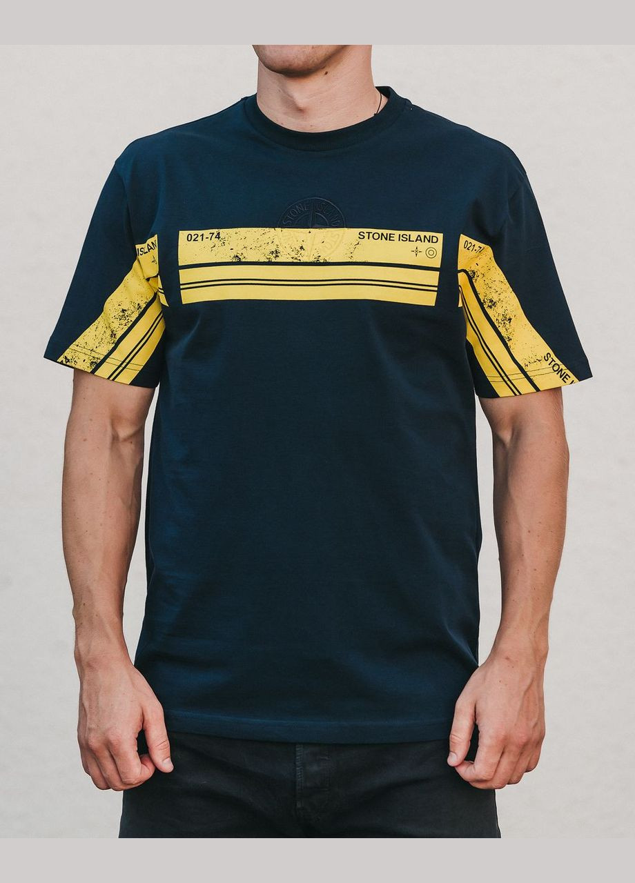 Синяя футболка f0026 Stone Island -shi-9222