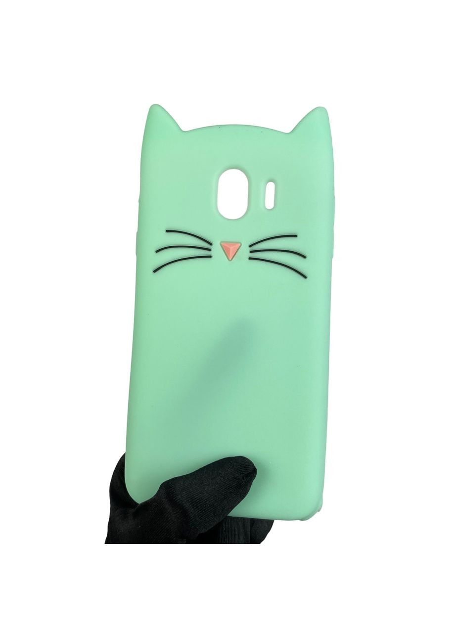 Чехол для Galaxy J4 2018 SM-J400 детский с котиком на самсунг г4 г400 бирюзовый Samsung (366020931)