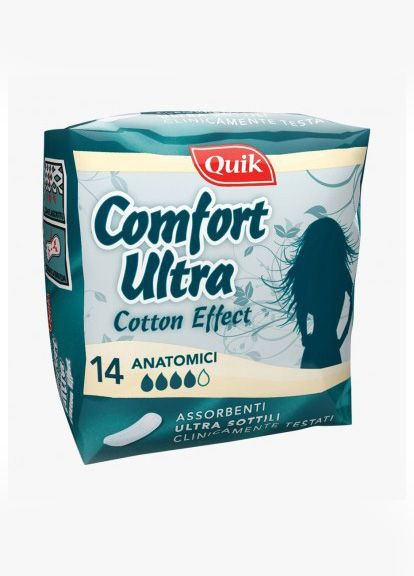 Гигиенические прокладки Quik Comfort ultra Anatomici 14 шт Cardificio Italiano (278633962)