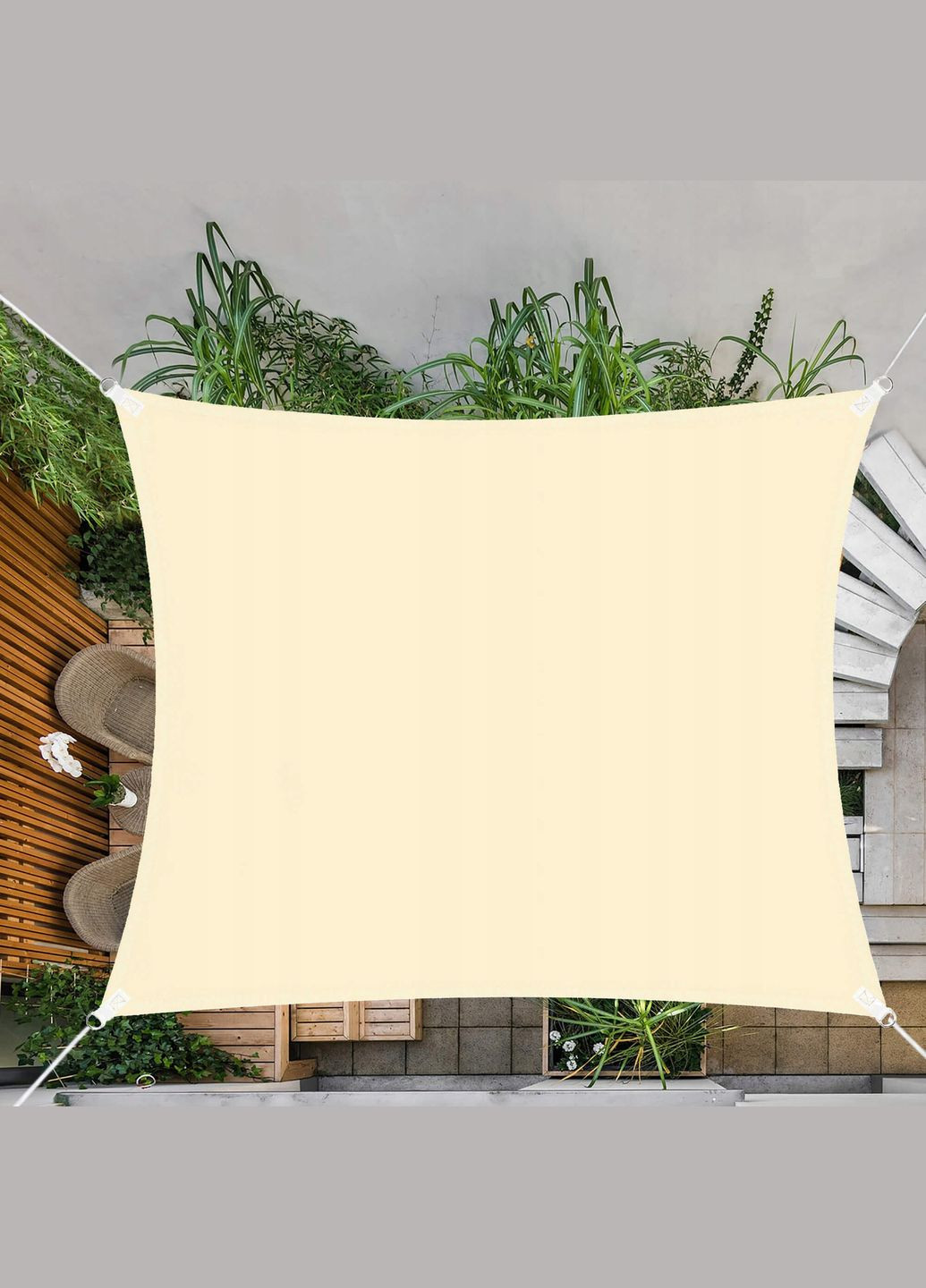 Тентпарус тіньовий для дому, саду та туризму 4 x 4 м Light Yellow Springos sn1024 (275653766)