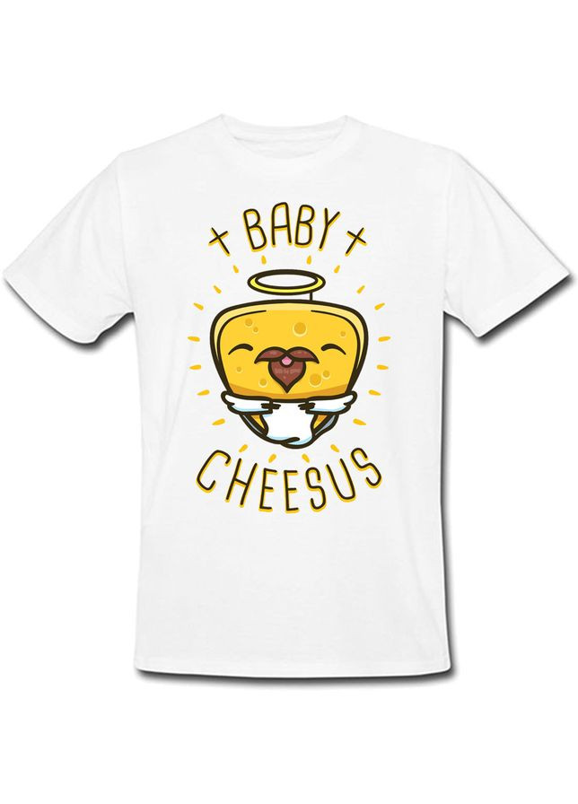 Белая футболка новогодняя baby cheesus (белая) Fat Cat