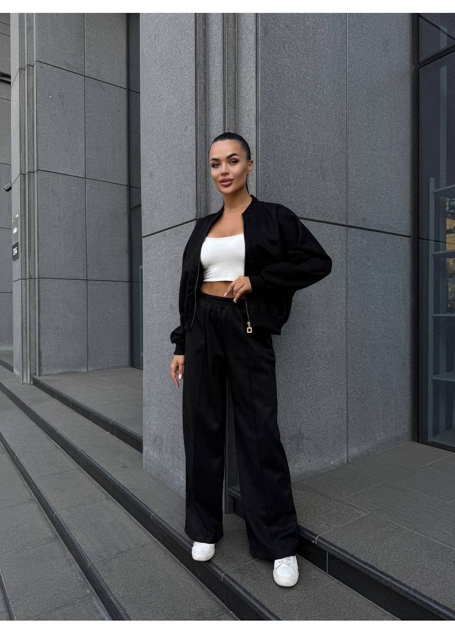 Жіночий костюм двійка: кофта-бомбер та штани з високою талією MonCher (352167840)