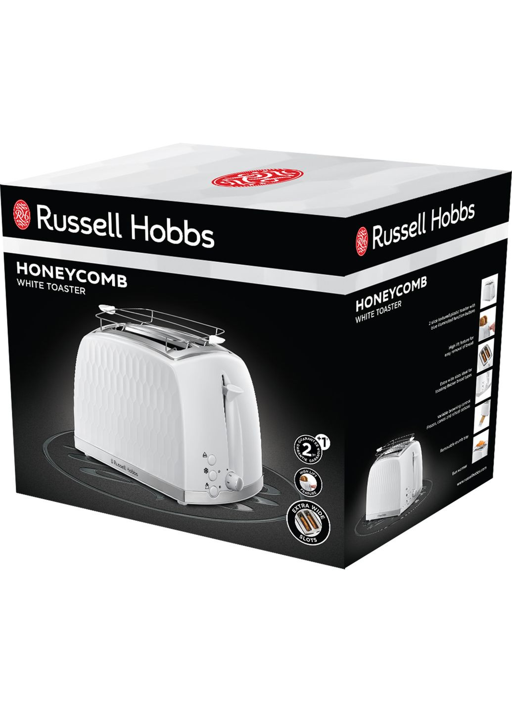 Тостер 26060-56 Honeycomb 850Вт, широкі слоти, пластик, Russell Hobbs (364275321)