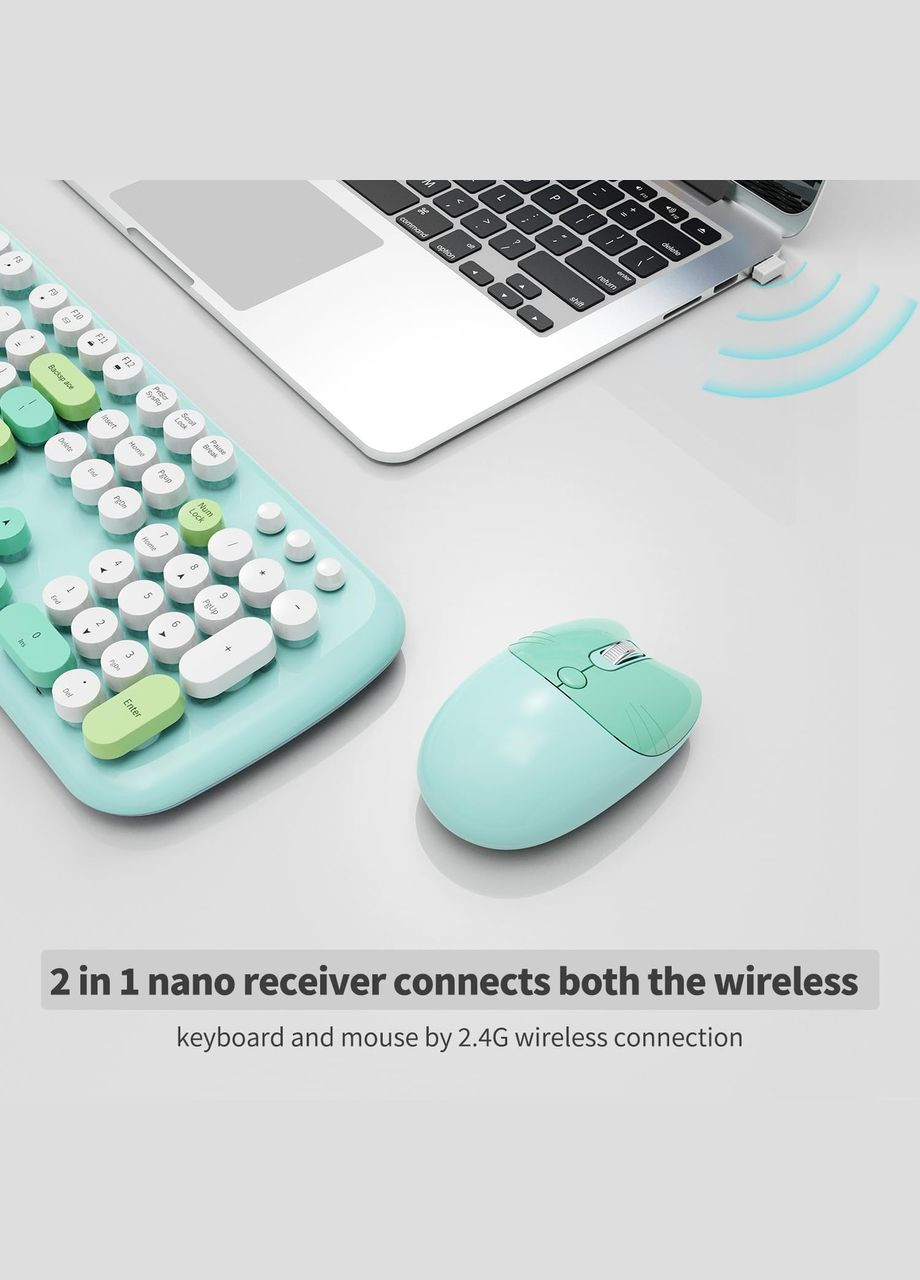 Комплект беспроводной VHG Geezer Turquoise, клавиатура + мышь Том.М (328924870)