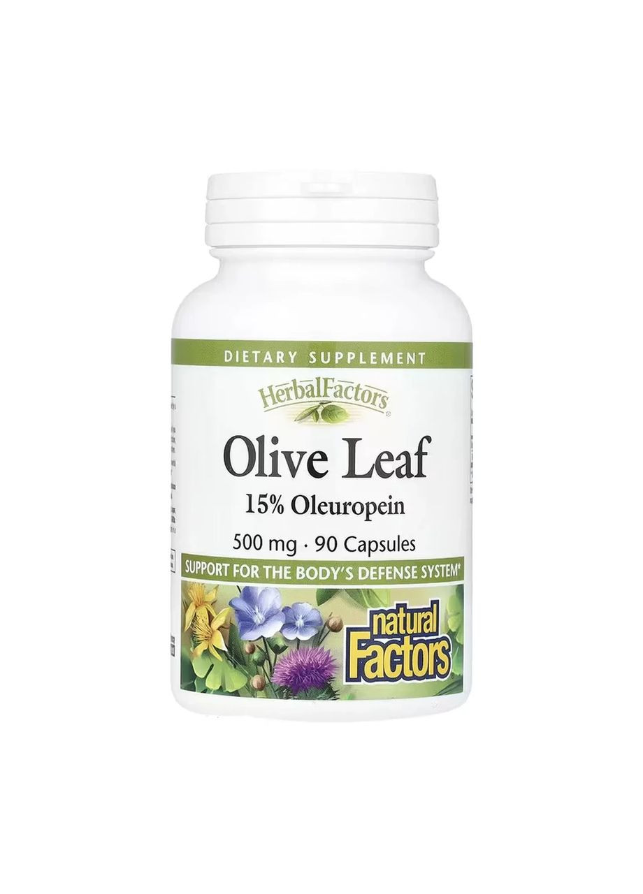 Екстракт оливкового листя Olive Leaf 500 мг 90 капсул Natural Factors (361117341)