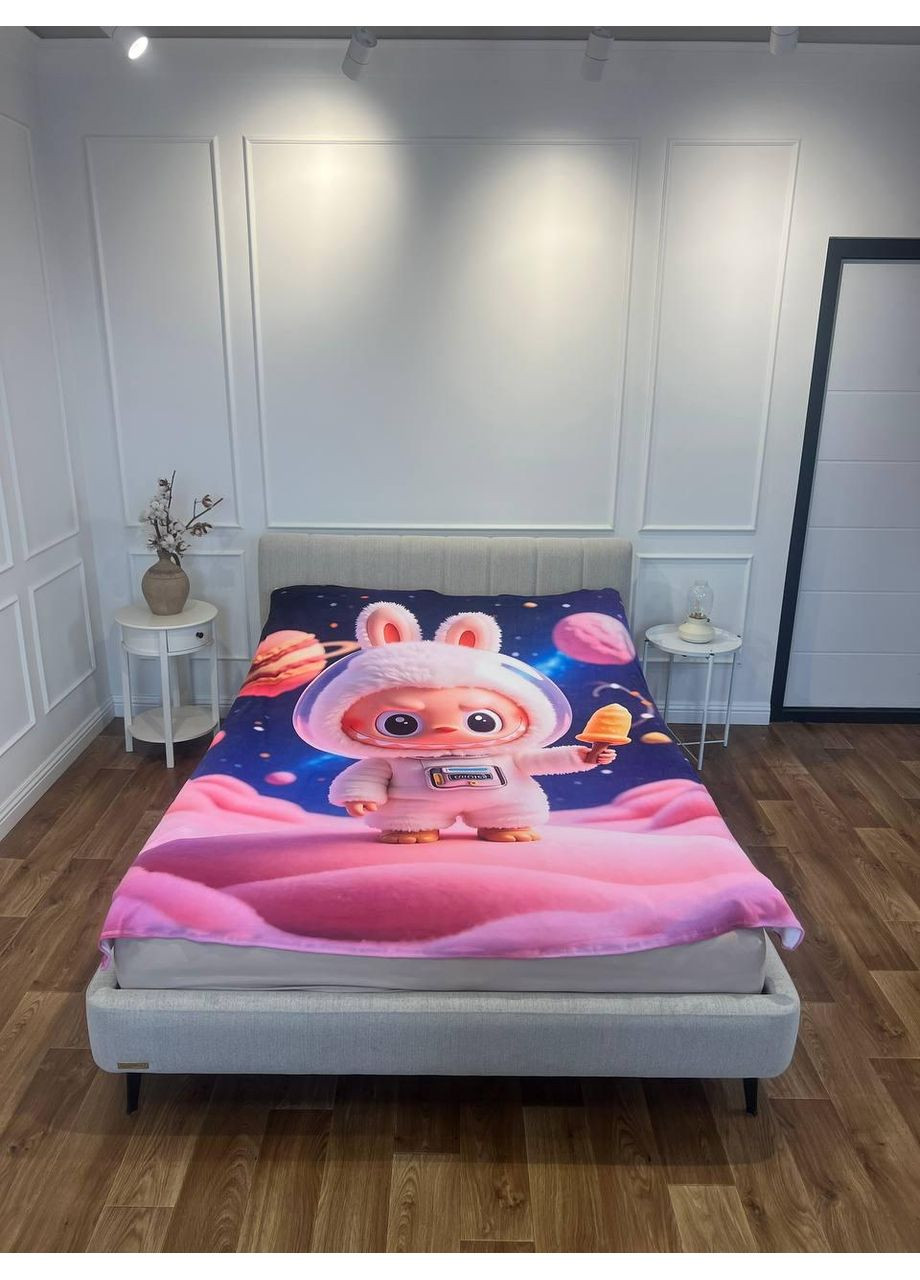 Плед плюшевый велюр Лабубу 10 качественное покрывало с 3D рисунком 160х200 Україна ТД (369659706)