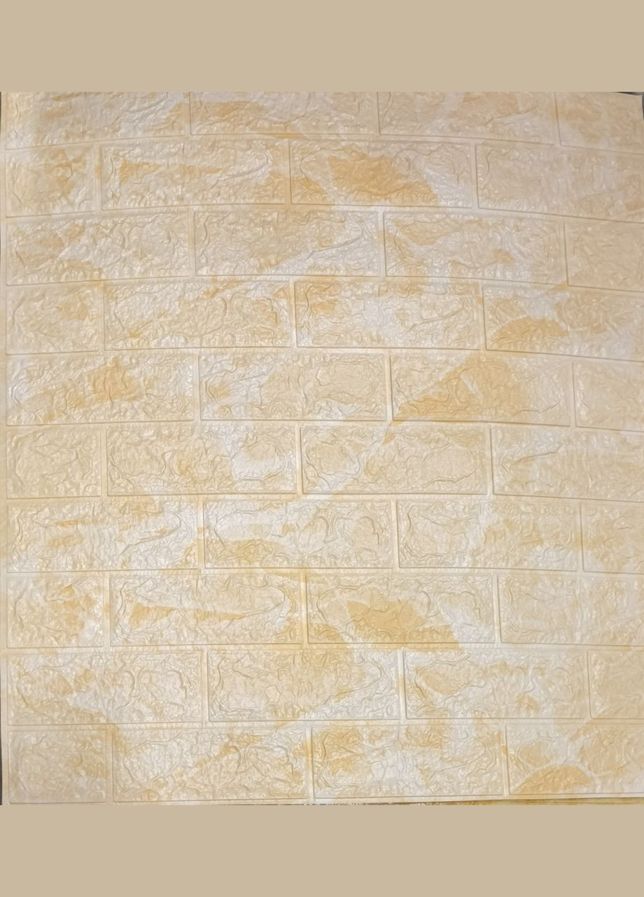 Декоративна 3D панель самоклейка під цеглу Бежевий мармур 700х770х5мм 062 (3DPanda-0032) Sticker Wall (323154628)