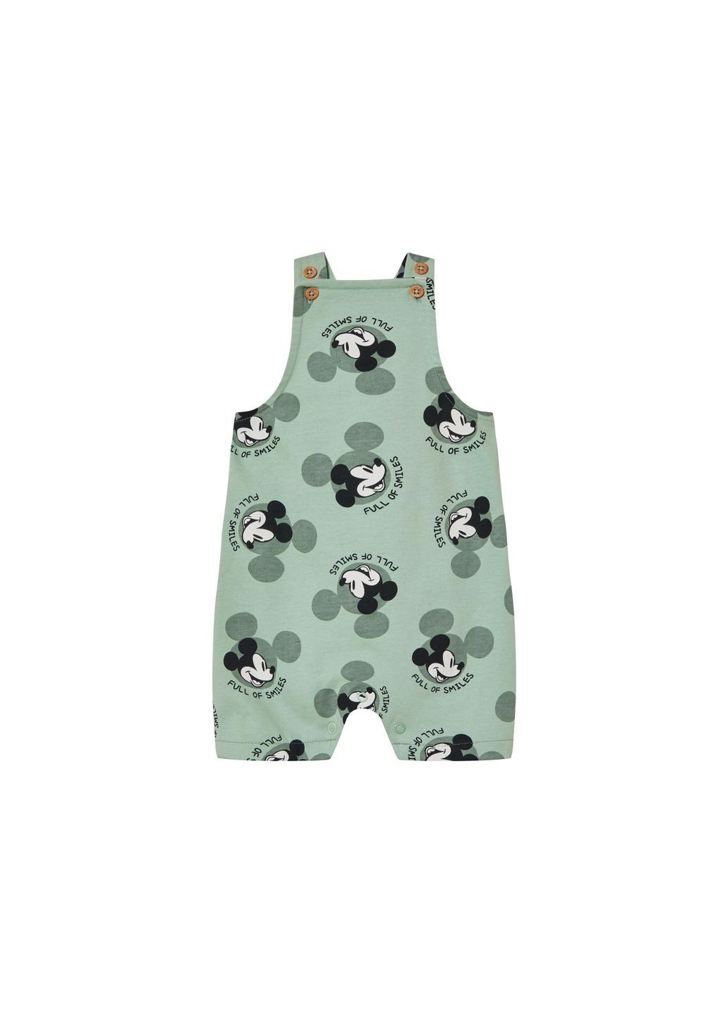 Напівкомбінезон з начосом для хлопчика Mickey Mouse 468643 062-68 см (2-6 міс.) зелений Disney (366199666)