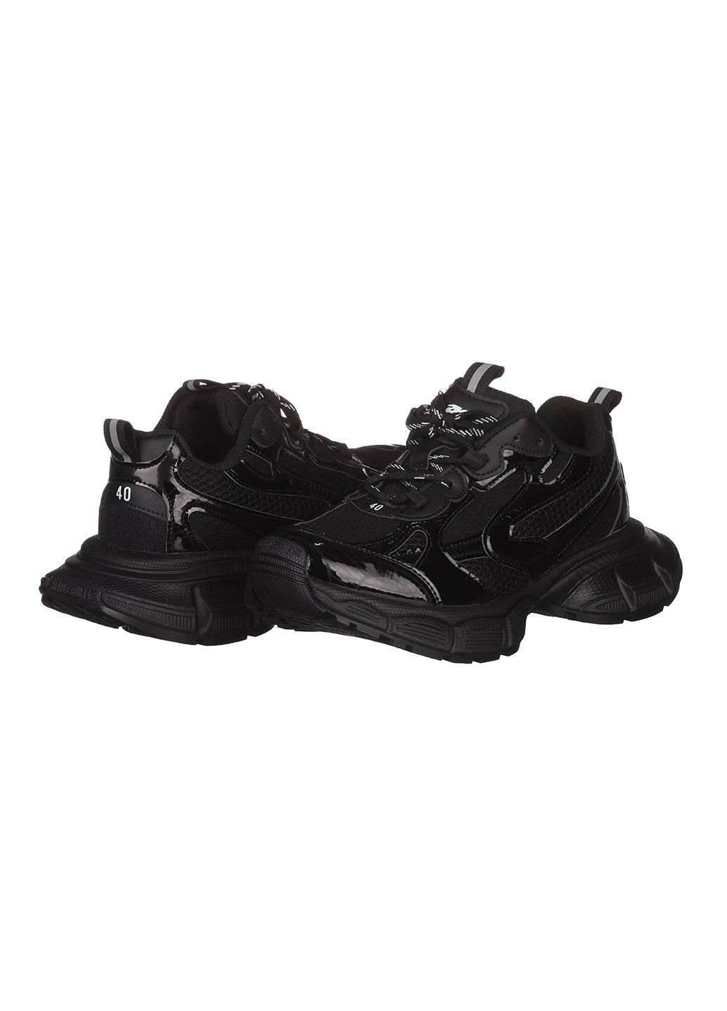 Кросівки жіночі демісезонні зі шнурівкою на масивній підошві повсякденні для прогулянок чорні FAN V3515 No Brand чорні демісезони (362244414)