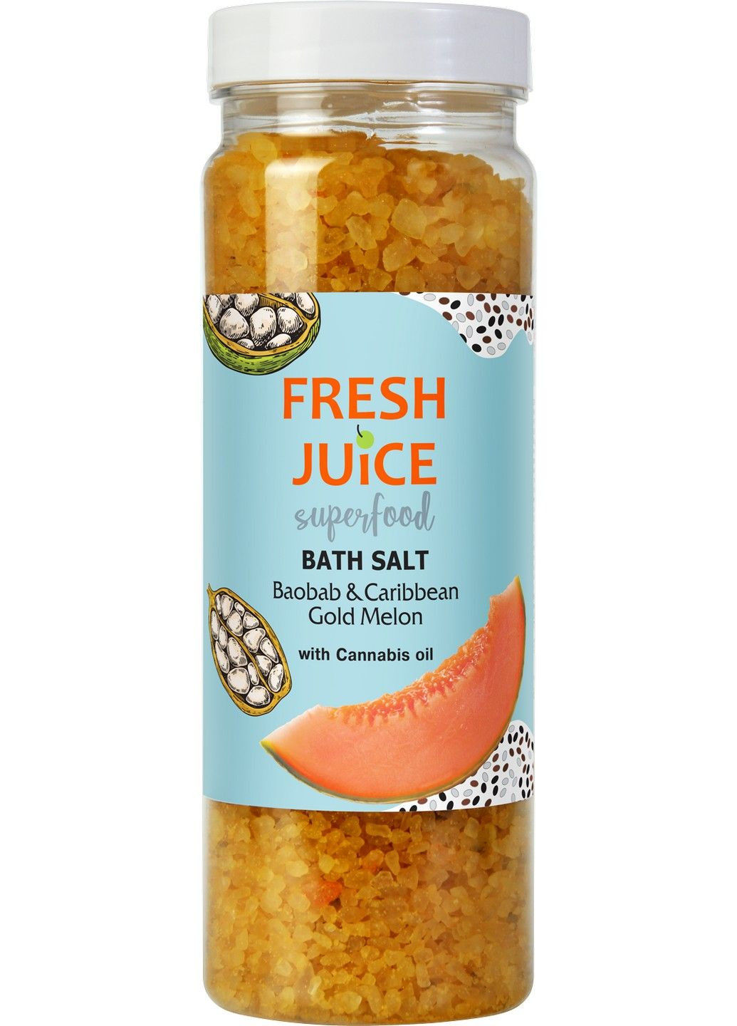 Соль для ванн Superfood Baobab & Caribbean Gold Melon 700 г Fresh Juice (283017511)