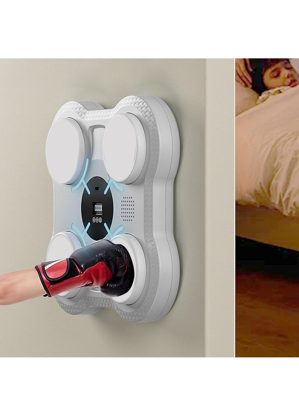 Інтерактивний тренажер-мішень для боксу з музикою та LED-підсвіткою білий (2104618925) No Brand (372639005)