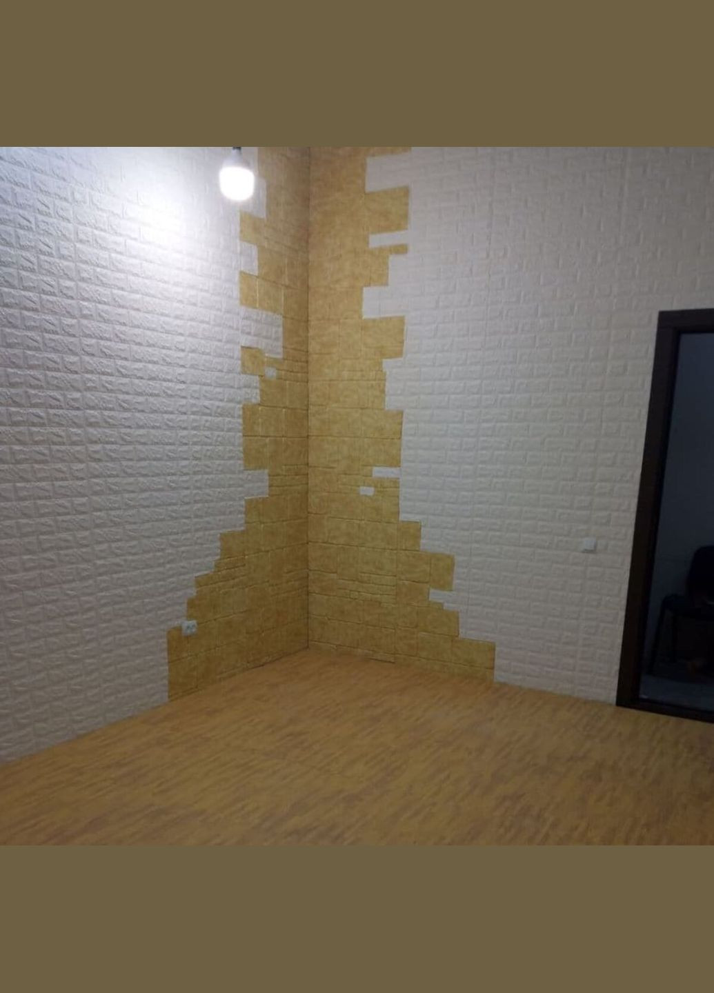 Самоклеюча декоративна 3D панель камінь жовтий мармур 700х700х7мм (152) SW00000220 Sticker Wall (278314852)
