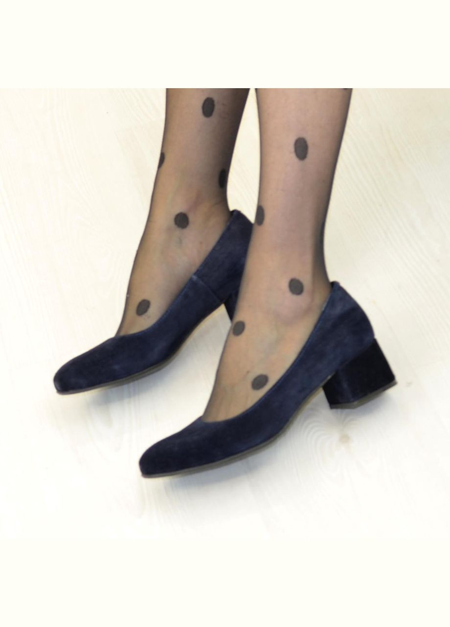 Vasha para Туфли женские замшевые синие на невысоком каблуке (121811) синий з натуральная замша, украина — демисезон (303931815)