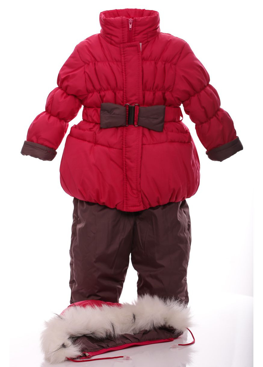 Розовый зимний комбинезон на синтепоне для девочки колокольчик малиновый 104 см (28121) BABYKROHA