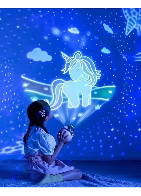 Музичний проектор - нічник Карусель зайчиків з Bluetooth від телефону, акумуляторний нічник багатофункціональний для дітей No Brand (361669495)