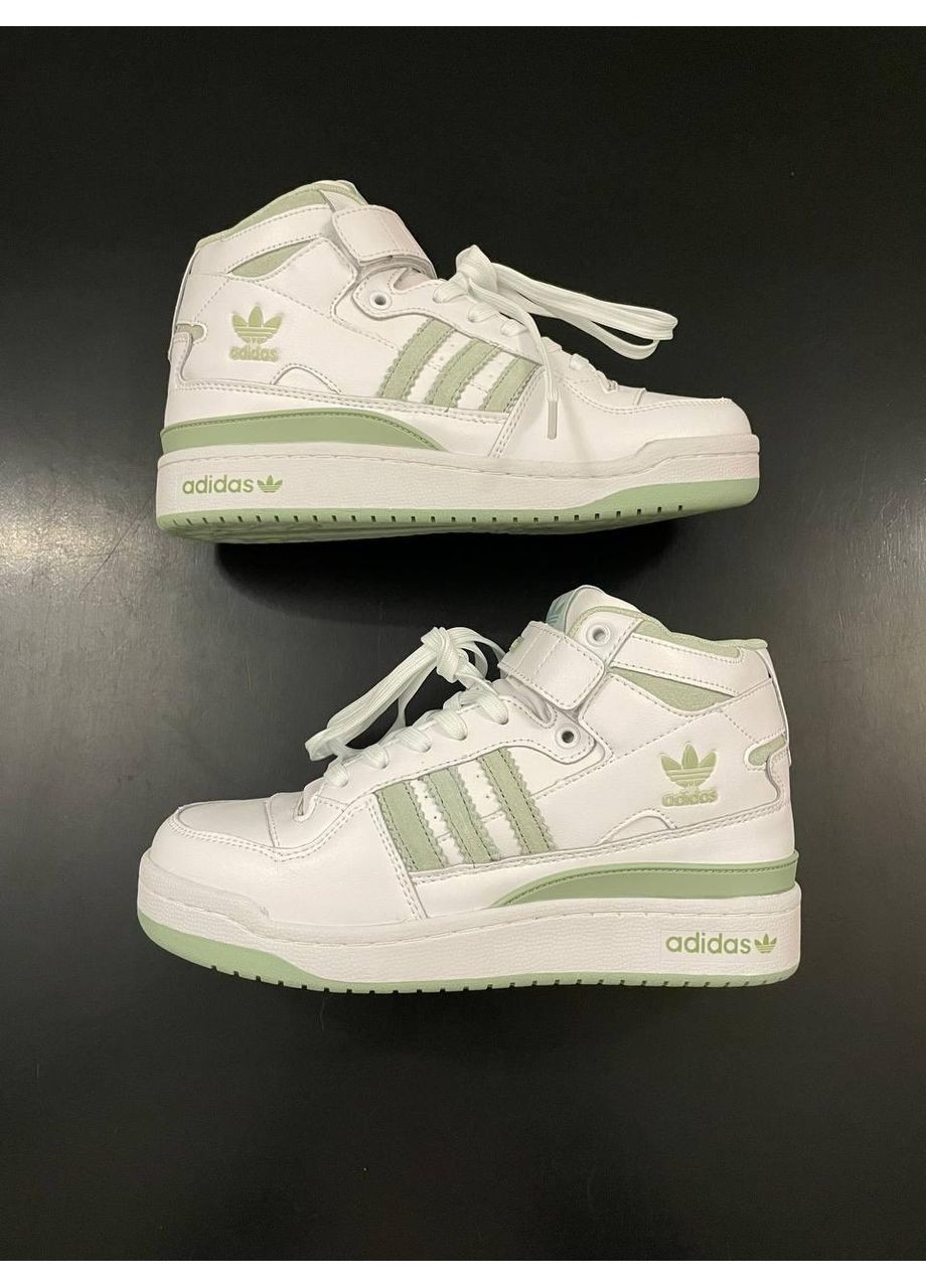 Белые зимние кроссовки мужские adidas forum winter white olive адидас форум No Brand