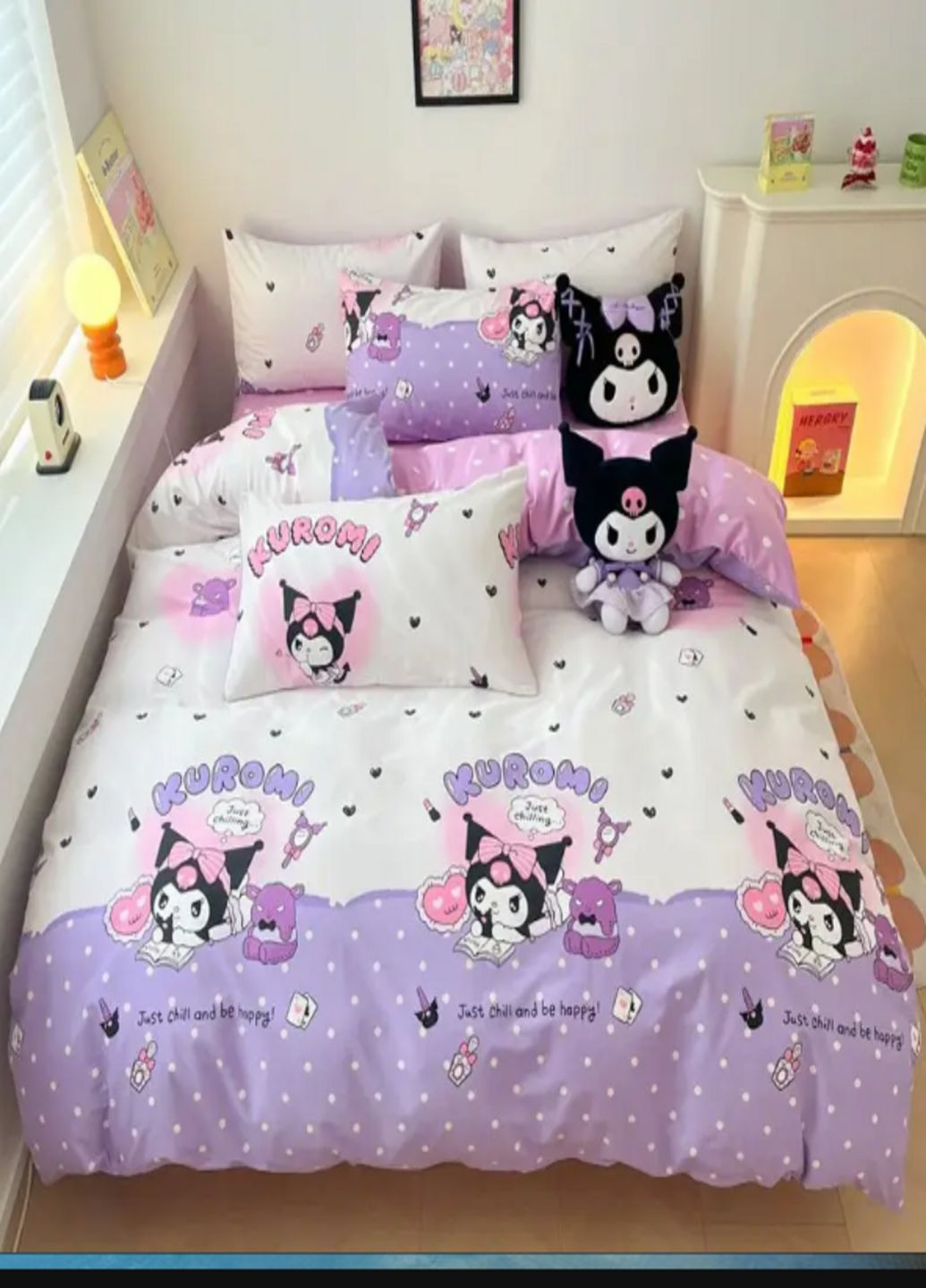 Постельное белье бязь Куроми односпальный 150х220 фиолетовый No Brand (344475645)