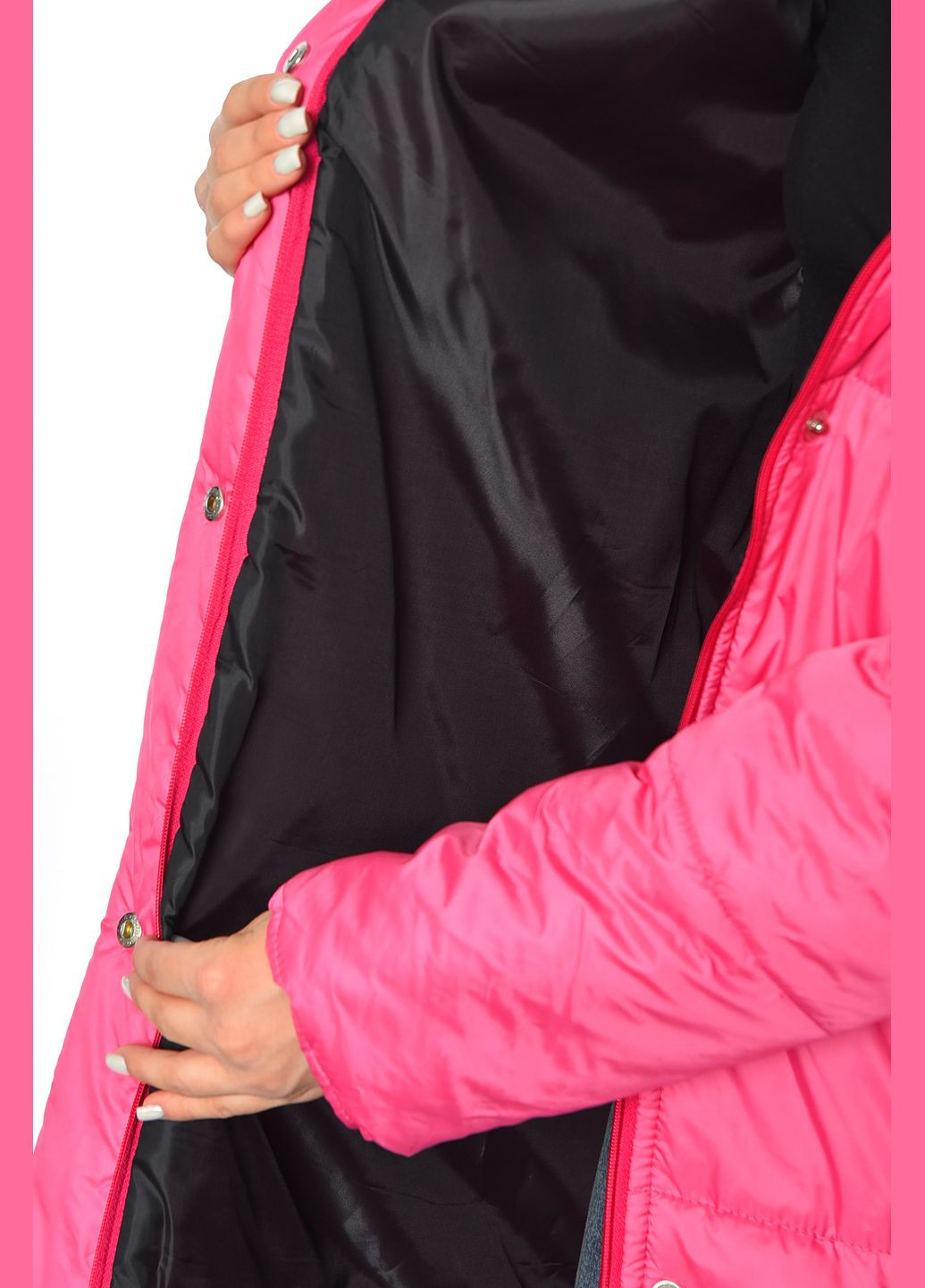 Малинова демісезонна куртка жіноча демісезонна малинового кольору Let's Shop