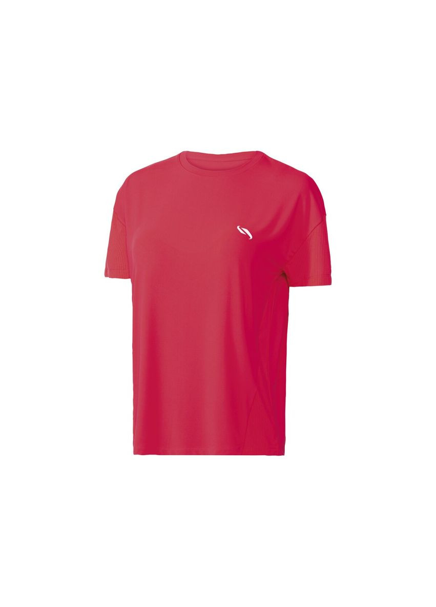 Розовая демисезон спортивная футболка оверсайз с сетчатой вставкой для женщины 407238 Crivit