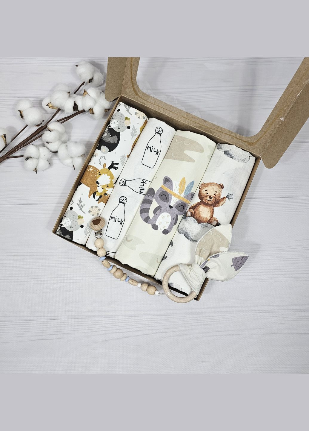 Набір пелюшок з мусліном a.l.babybox Звірі індіанці в горах No Brand (323137754)