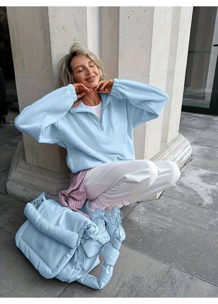 Блакитний жіночий флісовий світшот Avanti однотонний (365439267)