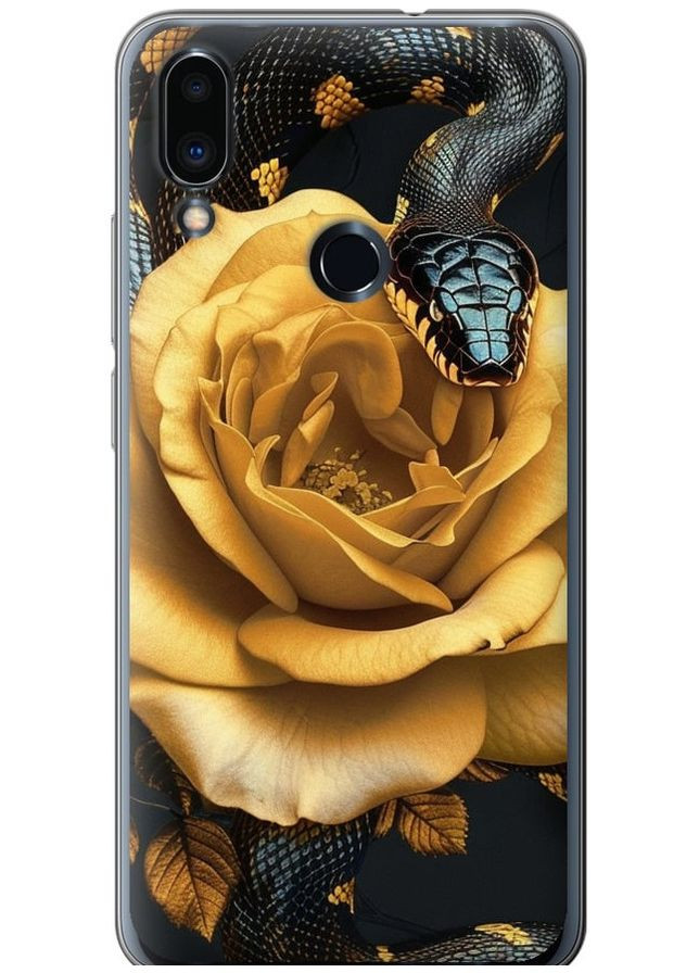2D пластиковий чохол 'Black snake and golden rose' для Endorphone Meizu Note 9 (286769388)