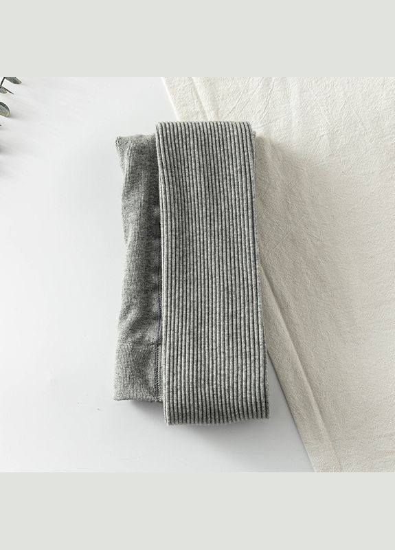 Колготки в рубчик светло-серые 1-2 No Brand (307930823)