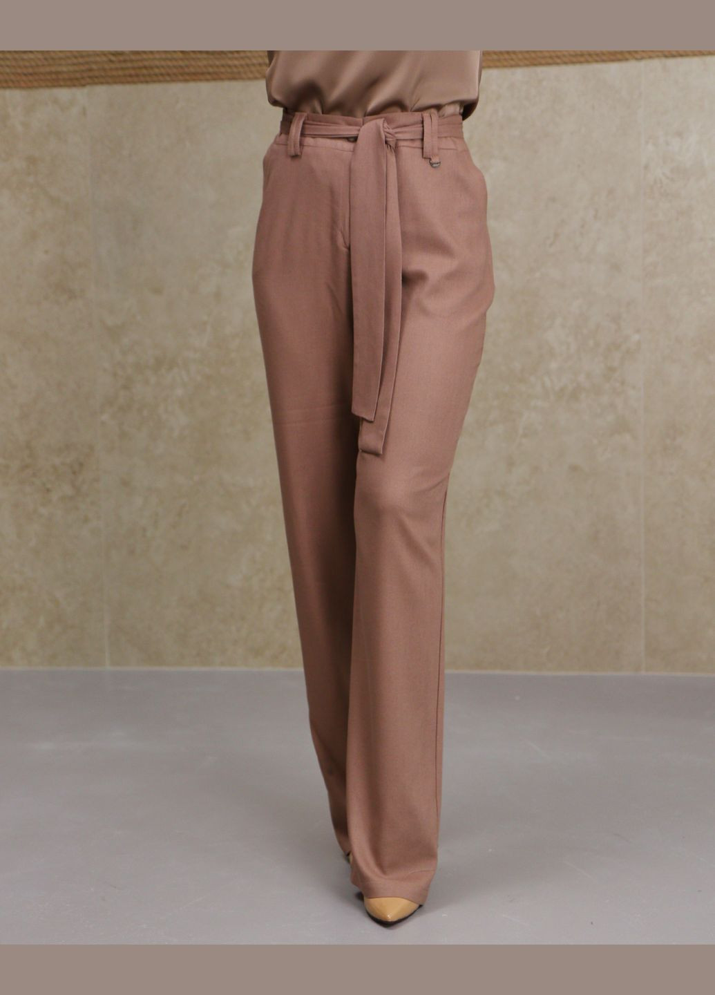 Женские белые брюки лен No Brand (347234593)