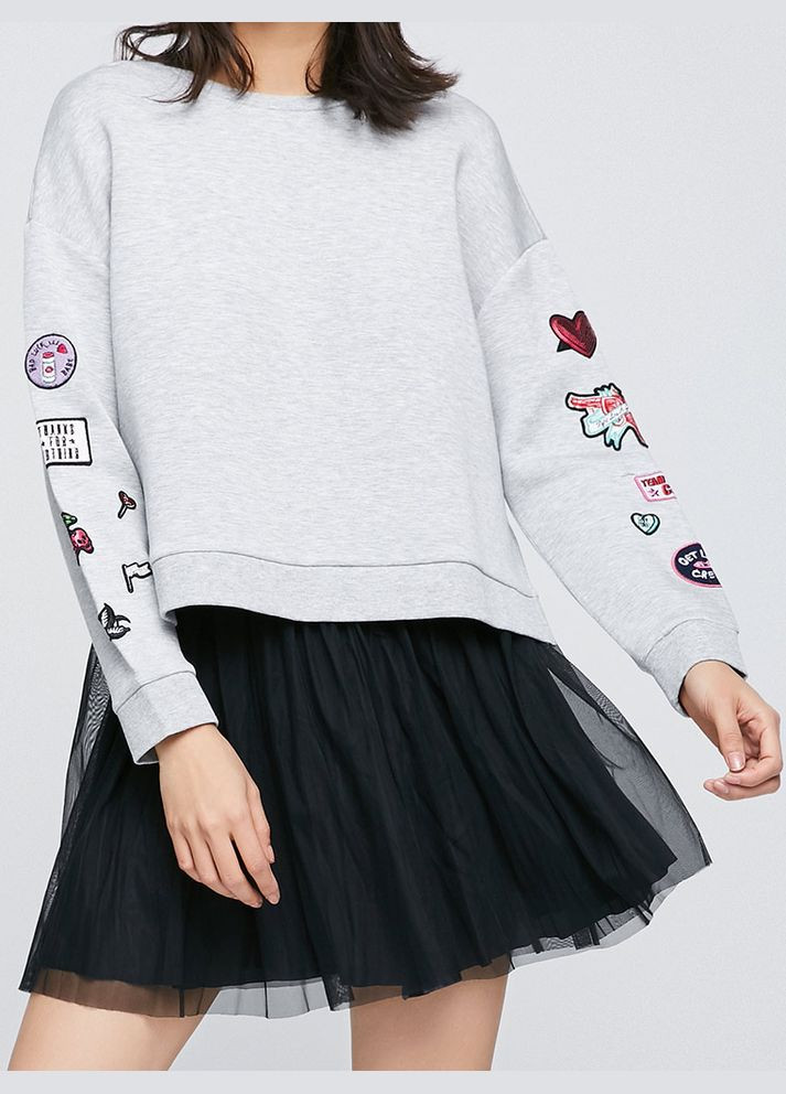 Серый свитшот Only (347590173)