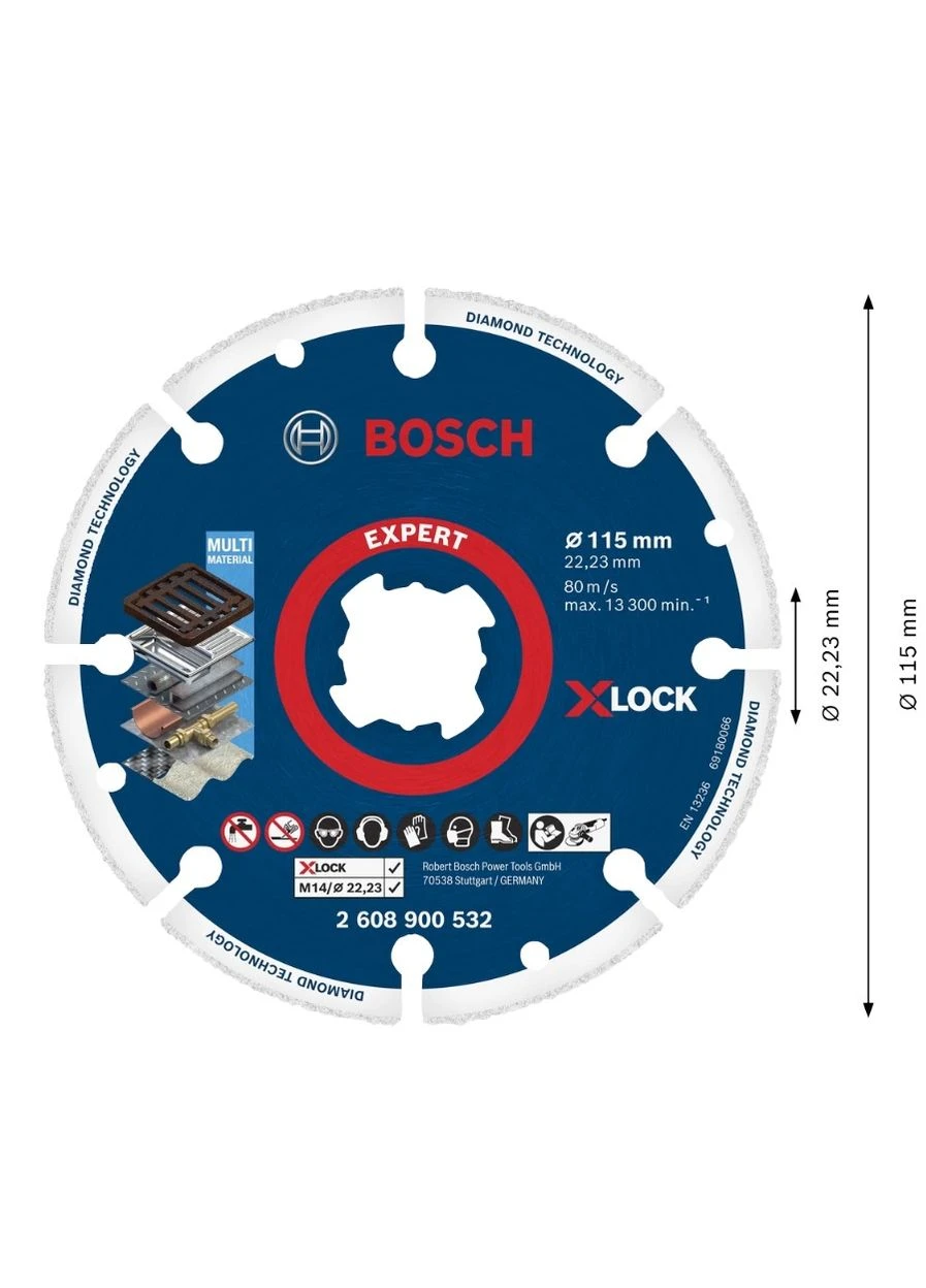 Алмазный диск X-LOCK Expert (115х22.23 мм) круг отрезной по металлу (23207) Bosch (295040617)