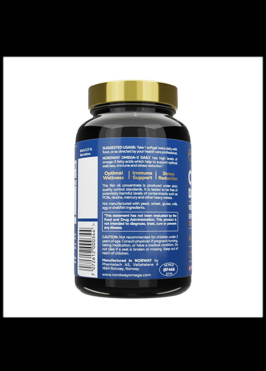 Омега 1000 мг OMEGA-3 Daily 1000мг 90 капсул Nordway (346086715)